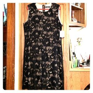 Nine West 22W Black Lace Sleeveless Dress NWT